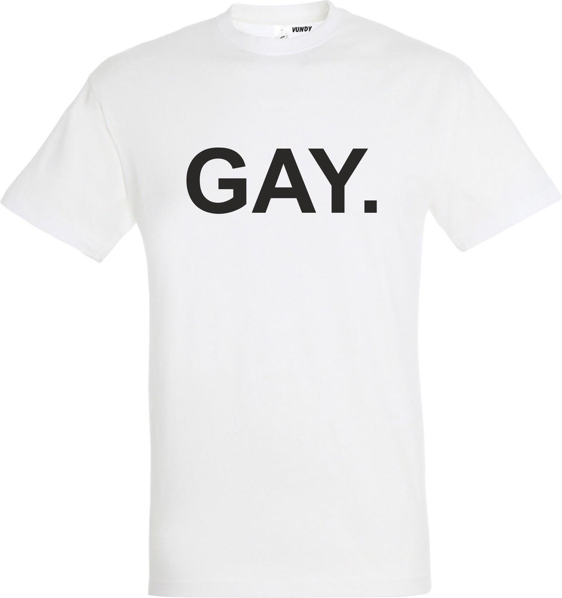 T-shirt Gay. | Regenboog vlag | Gay pride kleding | Pride shirt | Wit | maat XS